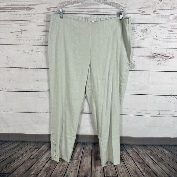 J Jill Pants Womens XL Gray Side Zip High Rise Costal Stretch Button Flowy - Picture 1 of 14